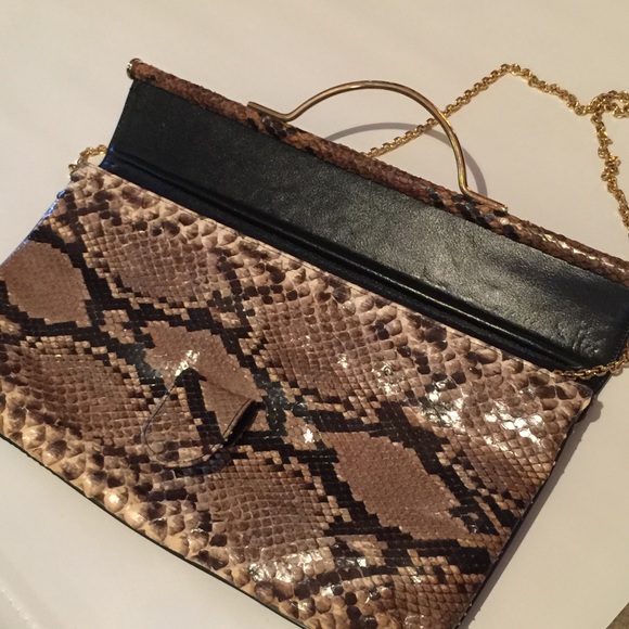 Vintage Caprice genuine python clutch shoulder bag - Picture 7 of 8